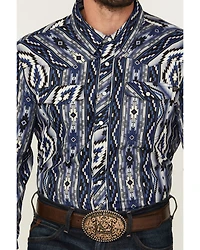 Rock & Roll Denim Men's Tek Southwestern Print Long Sleeve Pearl Snap Western Shirt