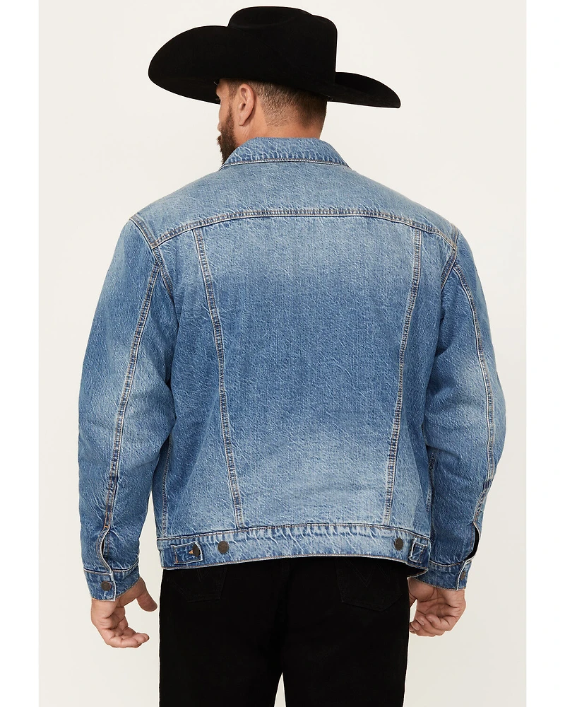 Wrangler Retro Men's Sherpa Lined Light Wash Denim Jacket