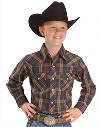 Wrangler Boy's Assorted Western Plaid Shirt