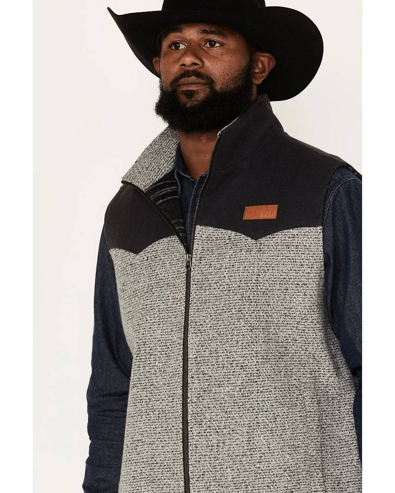 Cinch Men's Lightweight Wool Colorblock Zip-Front Vest