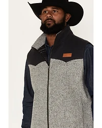 Cinch Men's Lightweight Wool Colorblock Zip-Front Vest