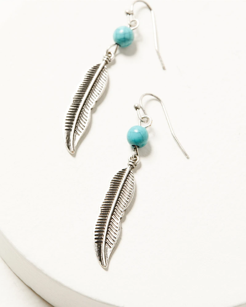 Shyanne Women's Cactus Feather Hoop Earring Set - 3 Piece