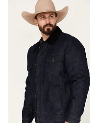 Cody James Men's Grand Teton Dark Wash Sherpa Cord Collar Denim Jacket