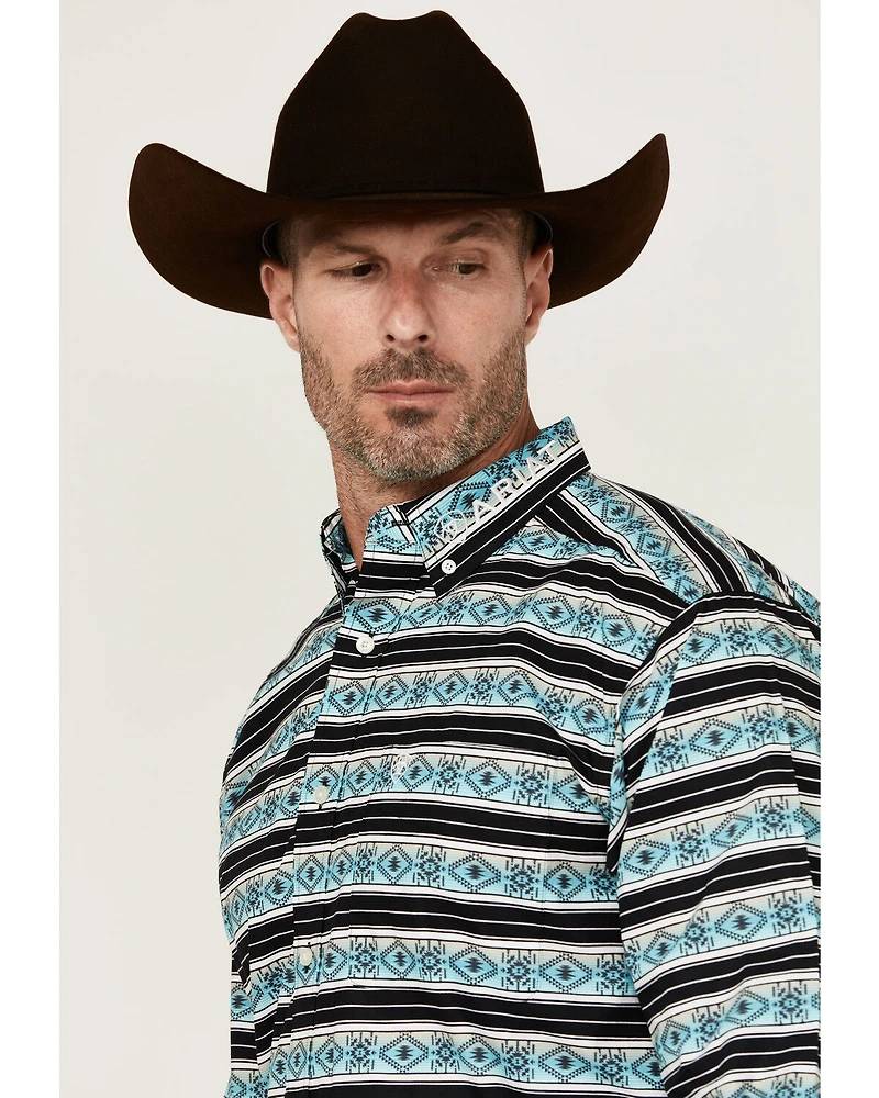 Ariat Men's Team Osborne Southwestern Striped Long Sleeve Button-Down Western Shirt