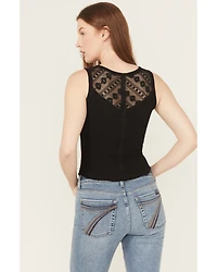 Miss Me Women's Rhinestone Rib Tank