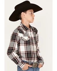Cody James Boys' Plaid Print Long Sleeve Button-Down Flannel Shirt