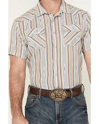 Panhandle Men's Southwestern Striped Short Sleeve Snap Western Shirt