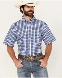 Wrangler Riata Men's Assorted Plaid Print Short Sleeve Button-Down Western Shirt