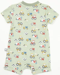 Rugged Bear Infant Boys' Farm Print Onesie