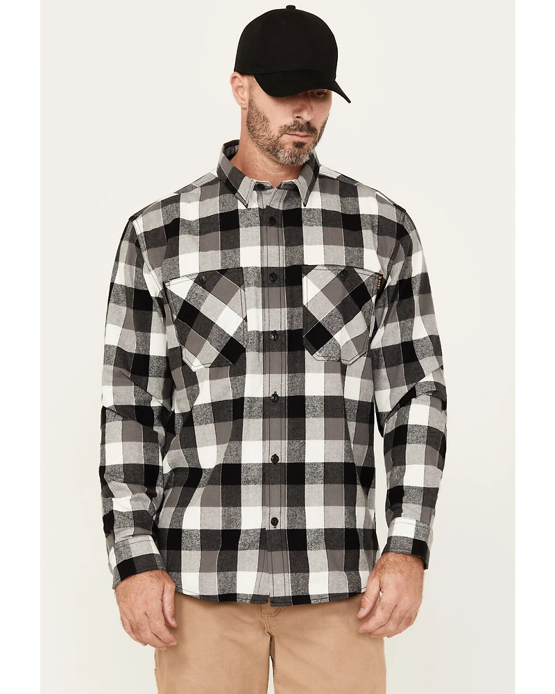 Hawx Men's Christopher Plaid Print Long Sleeve Button-Down Flannel Shirt