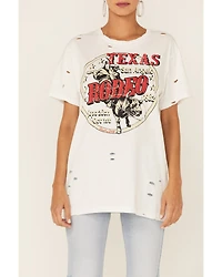 Country Deep Women's Texas San Angelo Rodeo Graphic Distressed Short Sleeve Tee