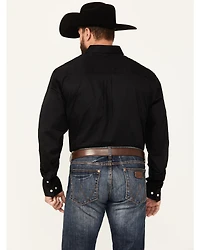 RANK 45® Men's Solid Performance Twill Logo Long Sleeve Button-Down Western Shirt