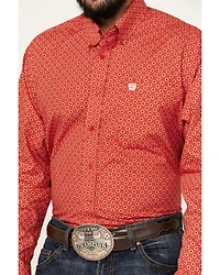 Cinch Men's Geo Print Long Sleeve Button-Down Western Shirt