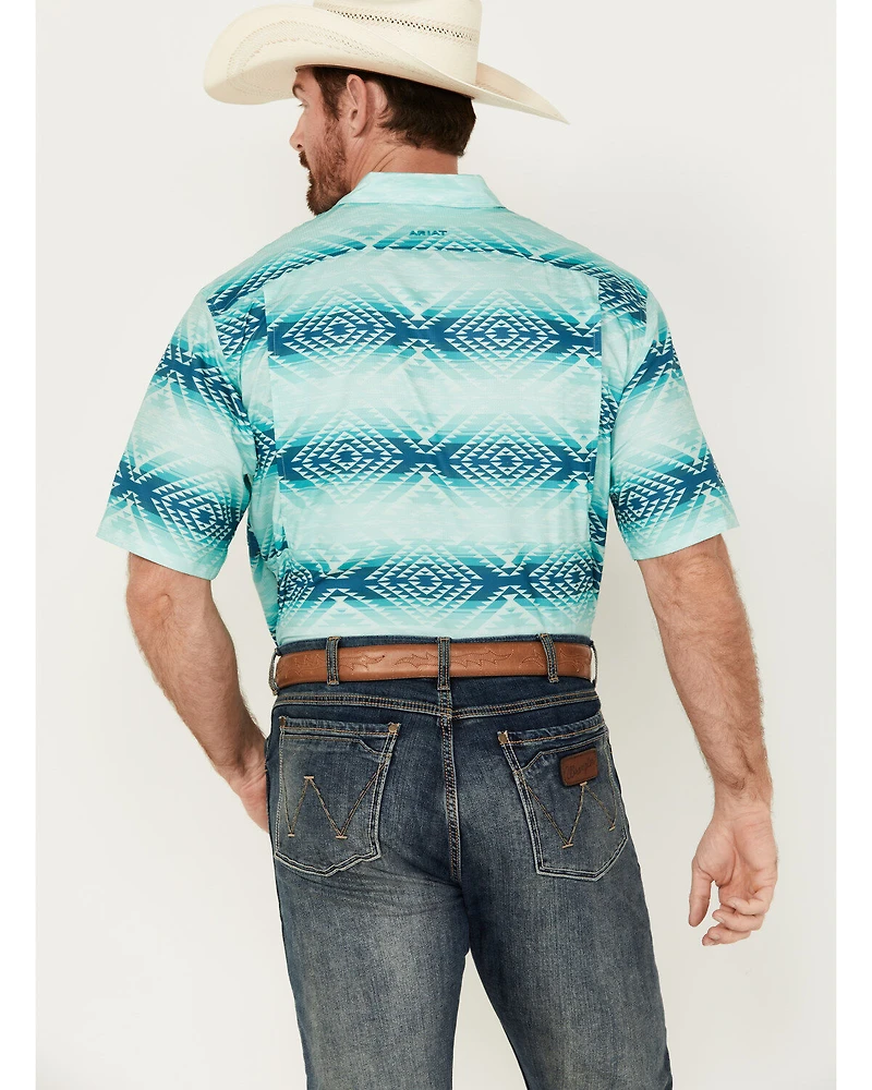 Ariat Men's VentTEK Classic Fit Southwestern Striped Short Sleeve Performance Shirt - Tall