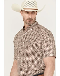 Ariat Men's Carmelo Floral Geo Print Short Sleeve Button-Down Western Shirt