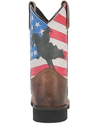 Dan Post Boys' Buckin' Around The Buck Patriotic Western Boots - Broad Square Toe