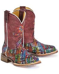 Tin Haul Girls' Prismatic Western Boots - Broad Square Toe