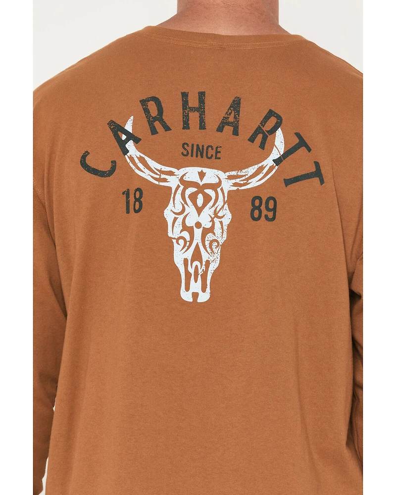 Carhartt Men's Loose Fit Heavyweight Longhorn Long Sleeve Graphic Work Shirt