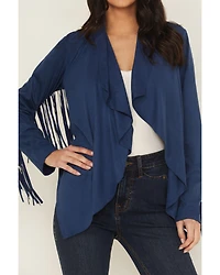 Shyanne Women's Cascade Front Fringe Faux Suede Jacket