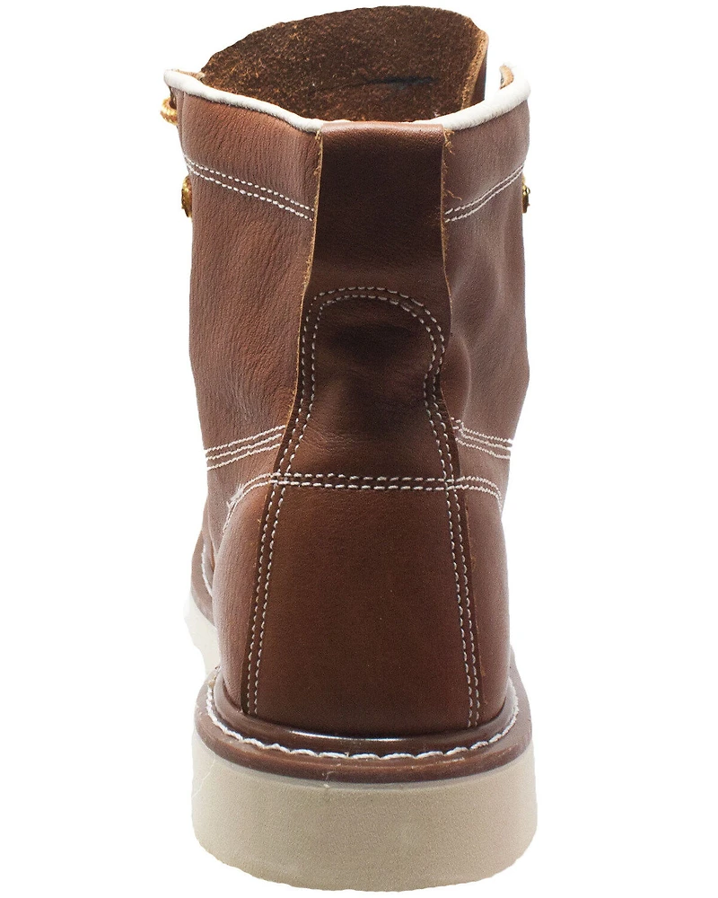 Ad Tec Men's Brown Lace-Up Moc Work Boots - Soft Toe