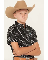Ariat Boys' Southwestern Geo Print Short Sleeve Button-Down Western Shirt