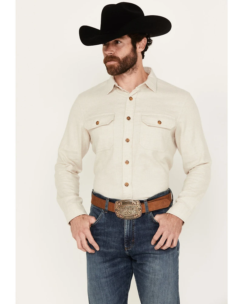 Pendleton Men's Solid Long Sleeve Button-Down Flannel Shirt