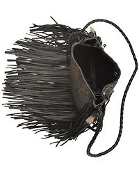 Kobler Leather Black Hand-Tooled Pouch Bag