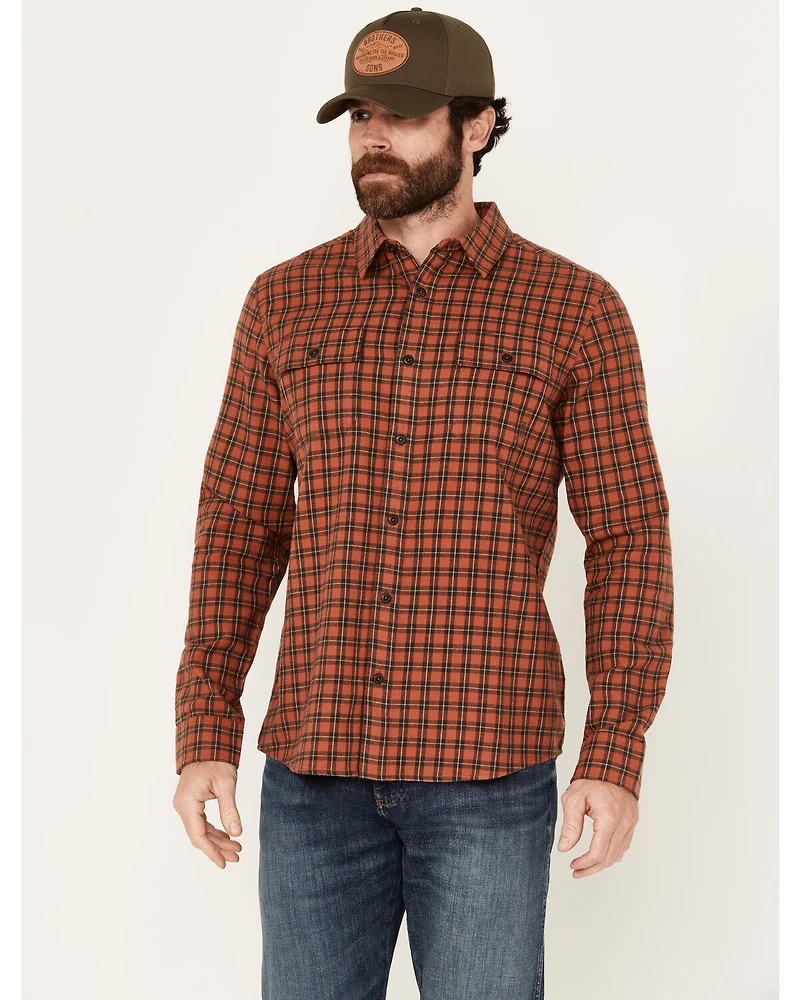 Brothers and Sons Men's Borden Everyday Plaid Print Long Sleeve Button Down Flannel Shirt