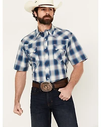 Roper Men's West Made Plaid Print Short Sleeve Snap Western Shirt