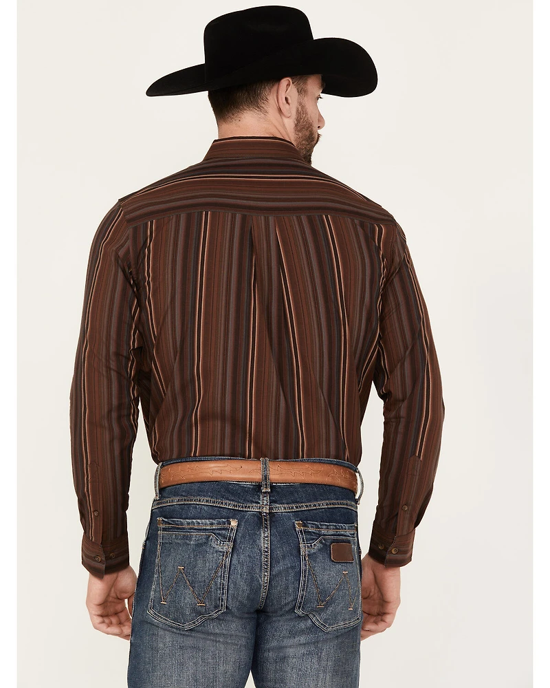 Cody James Men's Preston Striped Print Long Sleeve Button-Down Western Shirt