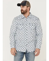 Moonshine Spirit Men's Bloom Floral Print Long Sleeve Snap Western Shirt