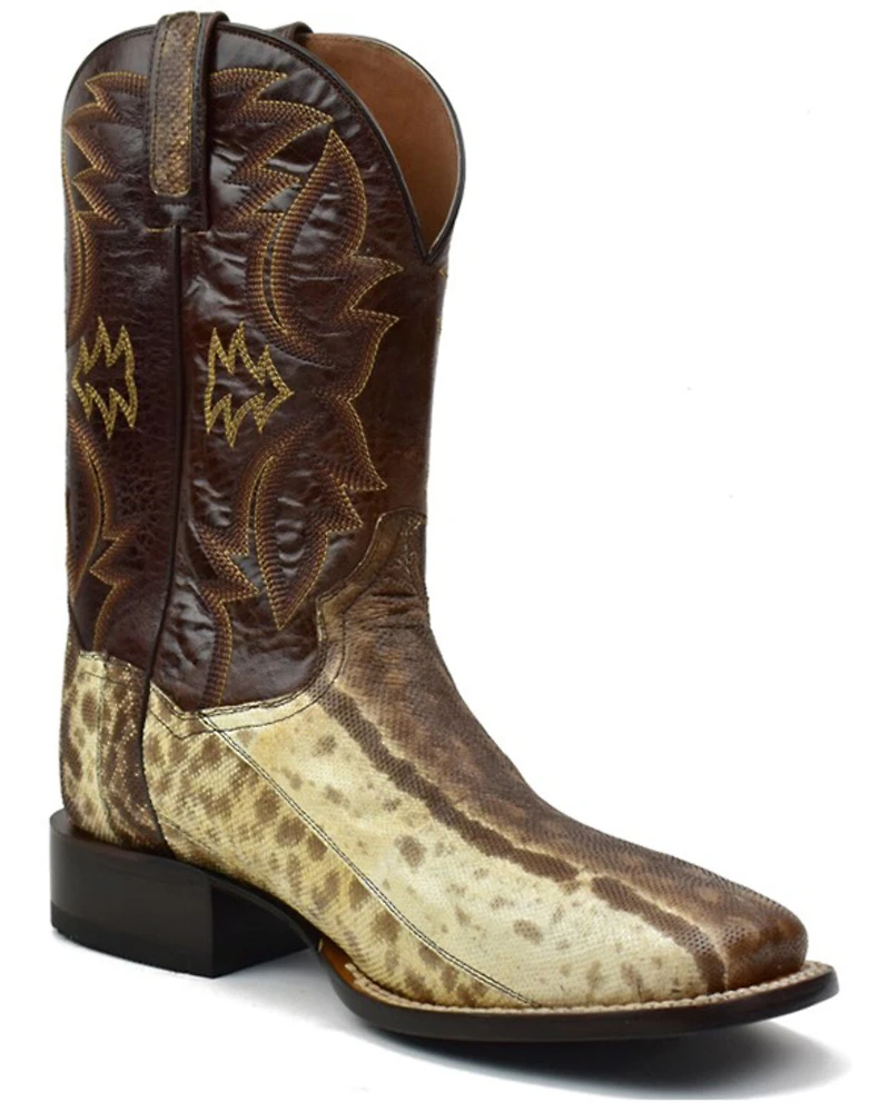 Dan Post Men's Karung Snake Brown Exotic Western Boots - Broad Square Toe