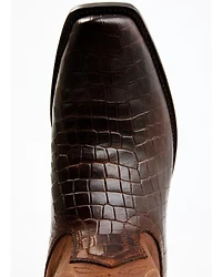Moonshine Spirit Men's Madison Brown Printed Leather Western Boots - Square Toe