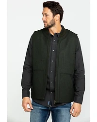 Cody James Men's Grover Wool Blend Leather Pocket Vest