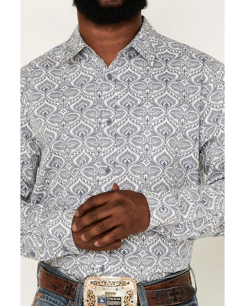 Gibson Men's Lava Lamp Floral Print Button-Down Western Shirt