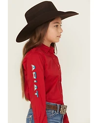 Ariat Girls' Serape Striped Team Logo Long Sleeve Button-Down Stretch Western Shirt