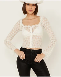 Free People Women's Madison Sheer Long Sleeve Shirt