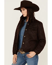Shyanne Women's Quilted Faux Oil Skin Jacket