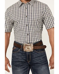 Cody James Men's Plaid Print Short Sleeve Button-Down Stretch Western Shirt
