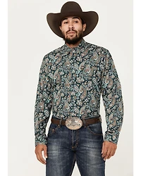 Cinch Men's Paisley Print Long Sleeve Button-Down Western Shirt