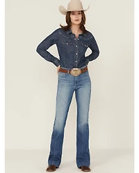 Ariat Women's Elaina Medium Wash High Rise Slim Trouser Stretch Denim Jeans