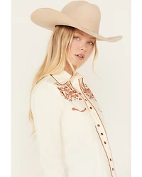 Rockmount Ranchwear Women's Embroidered Scenic Long Sleeve Pearl Snap Western Shirt
