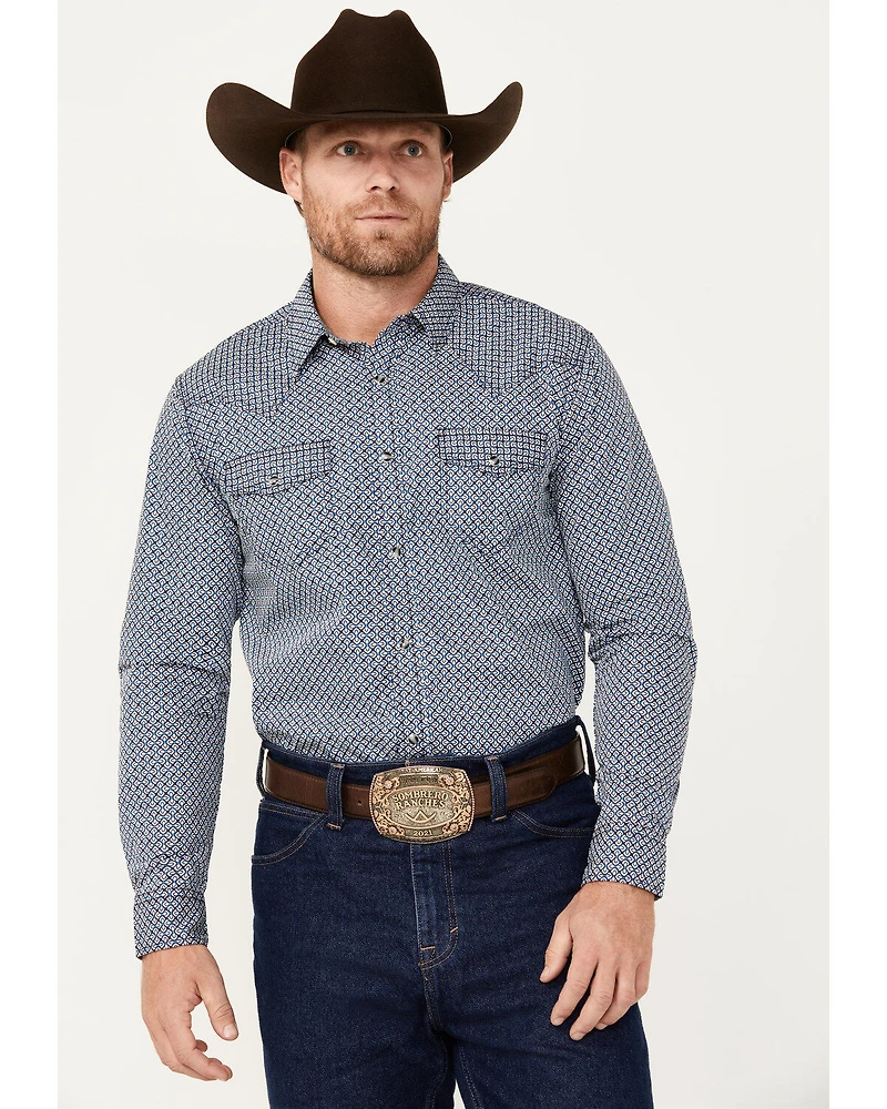 Cody James Men's Reride Geo Print Long Sleeve Snap Western Shirt