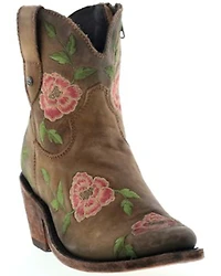 Caborca Silver by Liberty Black Women's Embroidered Floral Western Booties - Round Toe