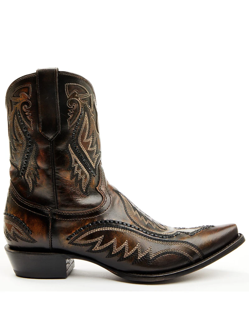 Corral Men's Inlay And Embroidered Short Western Boots - Snip Toe