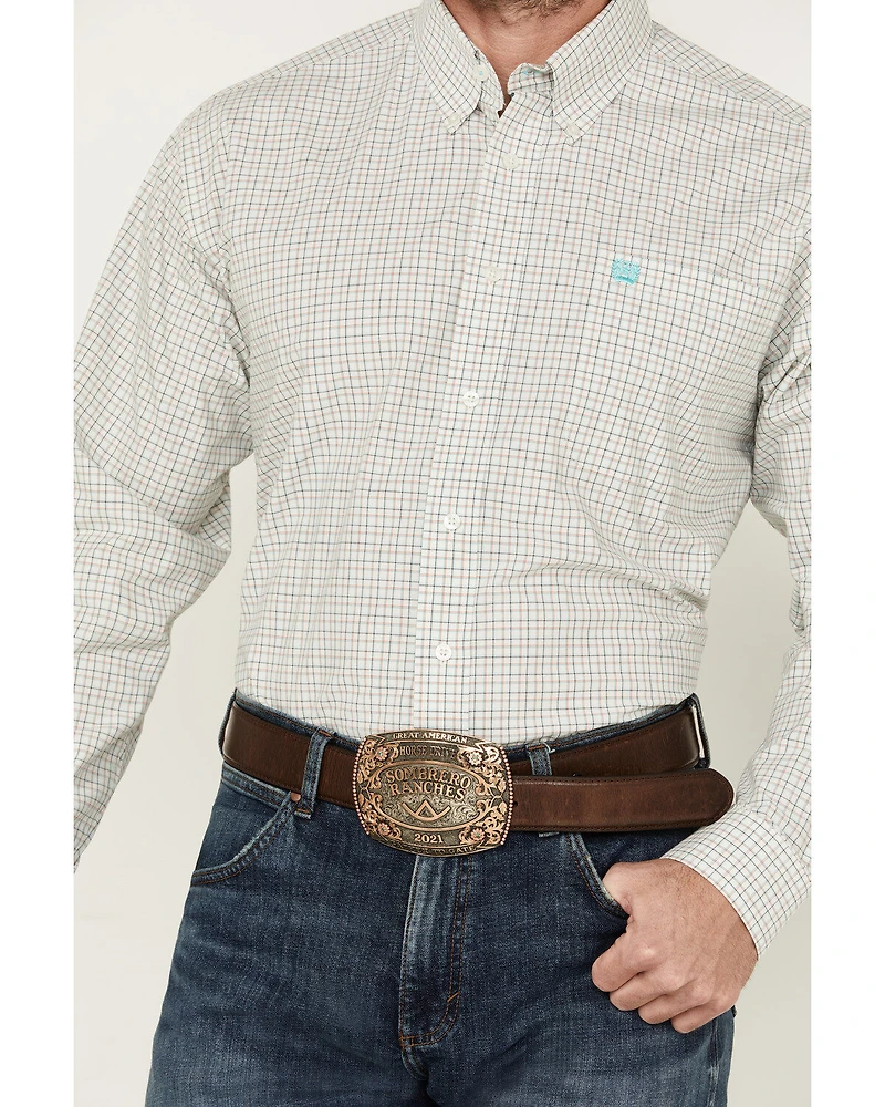 Cinch Men's Checkered Print Long Sleeve Button-Down Western Shirt