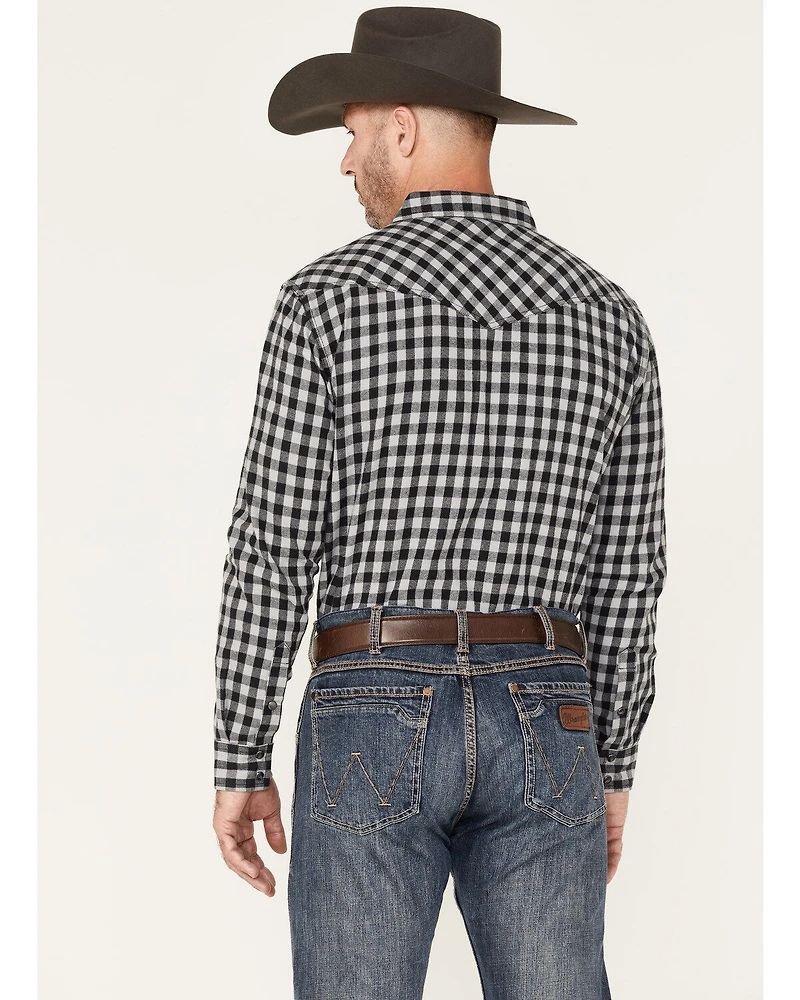 Cody James Men's Visa Versa Small Plaid Print Long Sleeve Snap Western Flannel Shirt