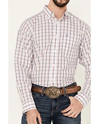Ariat Men's Weston Windowpane Plaid Print Long Sleeve Button-Down Western Shirt