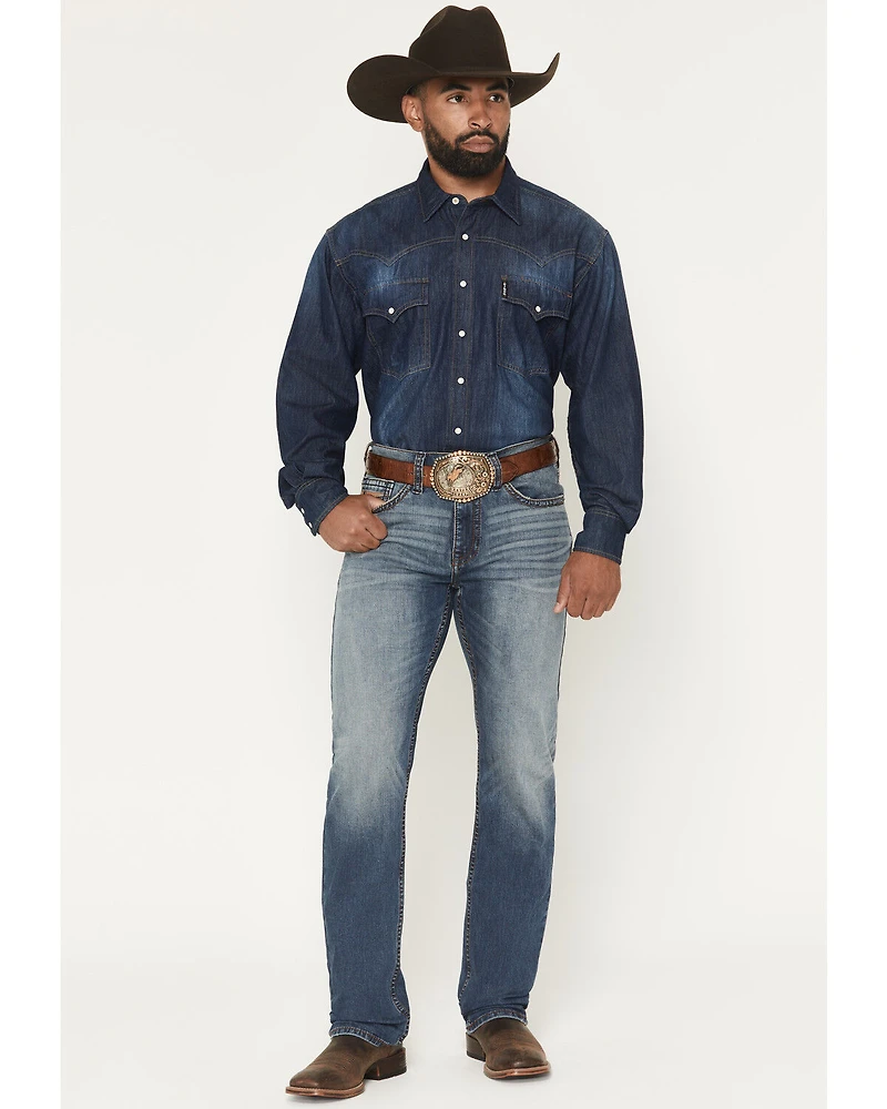 RANK 45® Men's Yuma Wash Ambush Slim Straight Stretch Denim Jeans