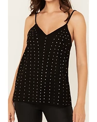 Vocal Women's Studded Faux Suede Cami Top
